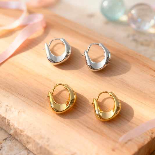 Cercei din argint 925, cercei rotunzi eleganți