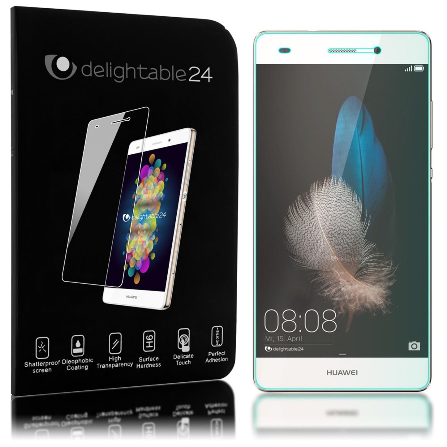 NALIA Huawei P8 Lite Schutzglas Ultradünn - 9H Härte, Edge-To-Edge, 0,33 mm Dicke