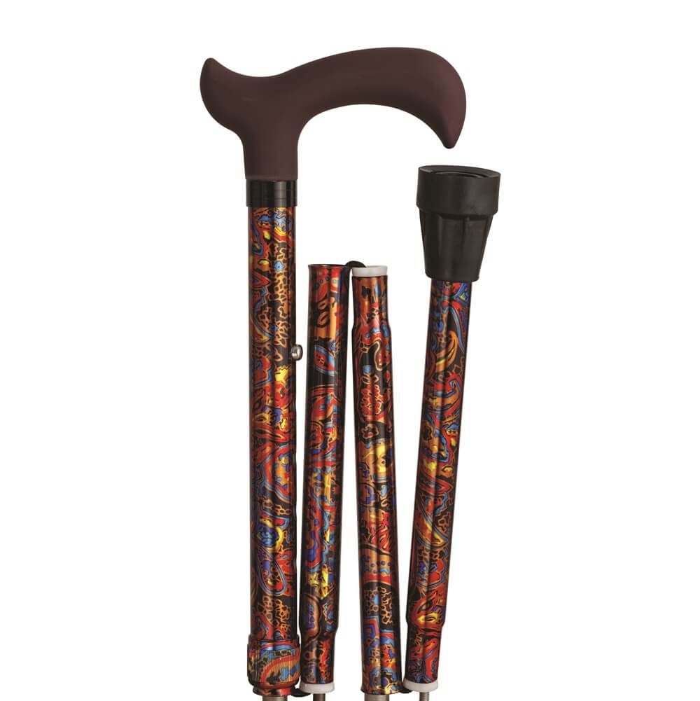 Faltstock Design, faltbar, höhenverstellbar, 110 kg in stilvollen Mustern