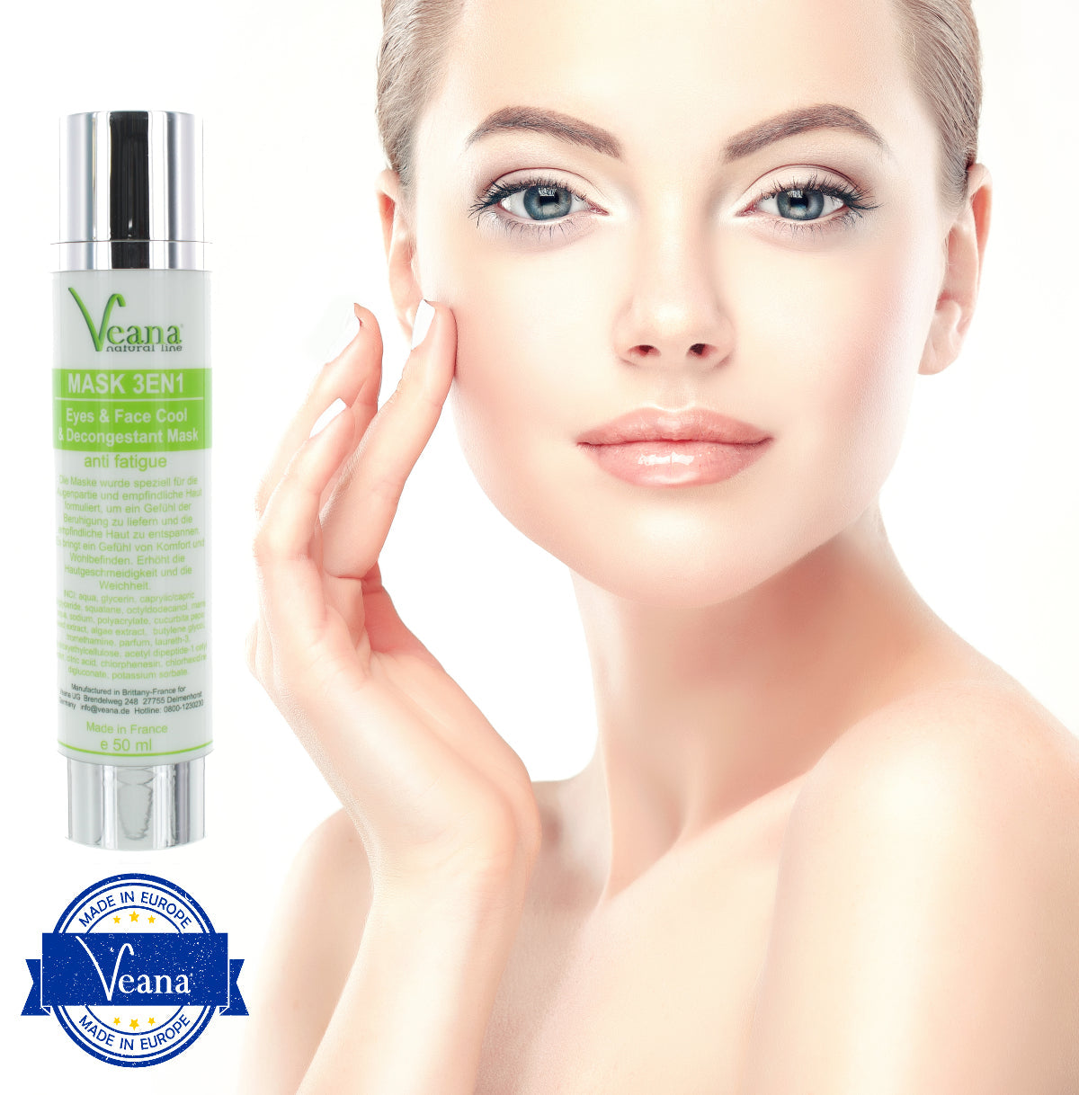 3in1 kühlende Augenmaske (50ml) mit Rotalgen gegen Schwellungen und Tränensäcke