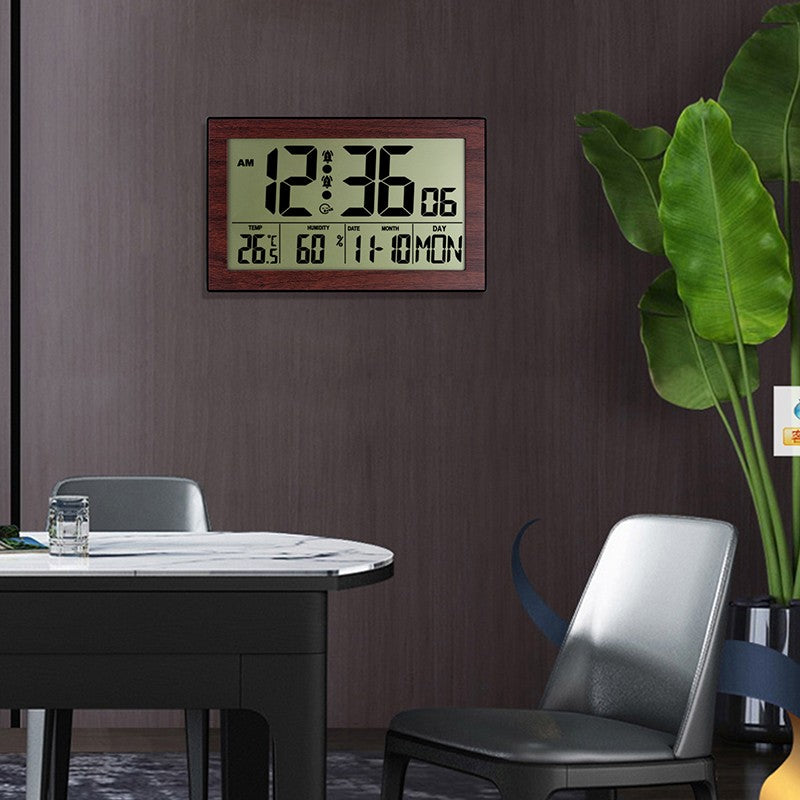 Großer Bildschirm Kreativ Digital Wanduhr Heim Nachttisch Zimmer Elektronisch Wecker Mit Thermometer Wanduhr Dual Wecker Einstellung