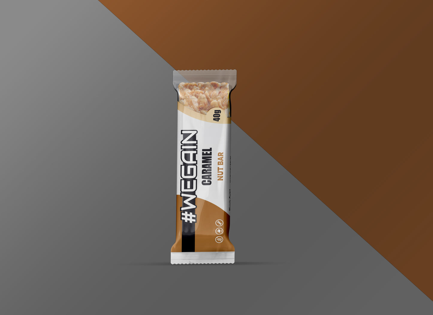 Batoane cu nuci și caramel WEGAIN - Tavă 40g 12 batoane