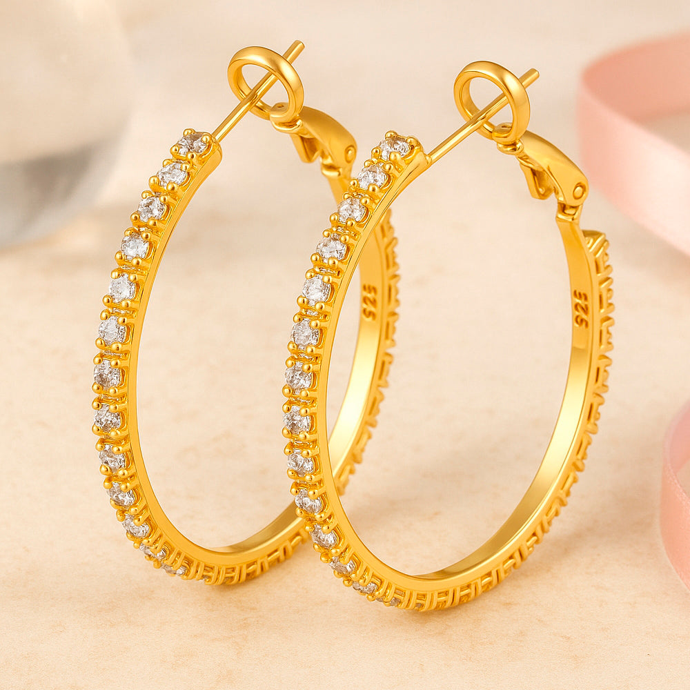 Cercei din argint 925, cercei rotunzi cu pietre