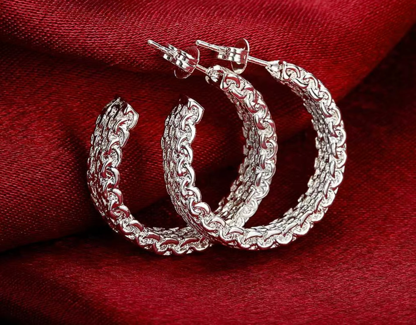 Cercei din argint 925, cercei rotunzi, 2,0 cm