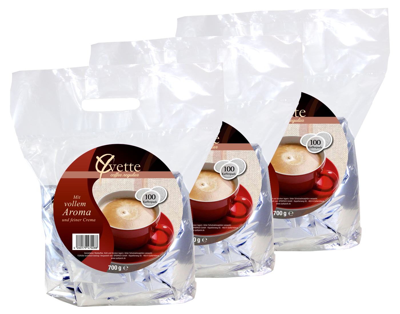 Yvette Kaffee Kaffeepads Regular Vollmundig Aromatisch - Kapazität 300 Pads, Beutel 12x25er, Pad-Maschinen Geeignet