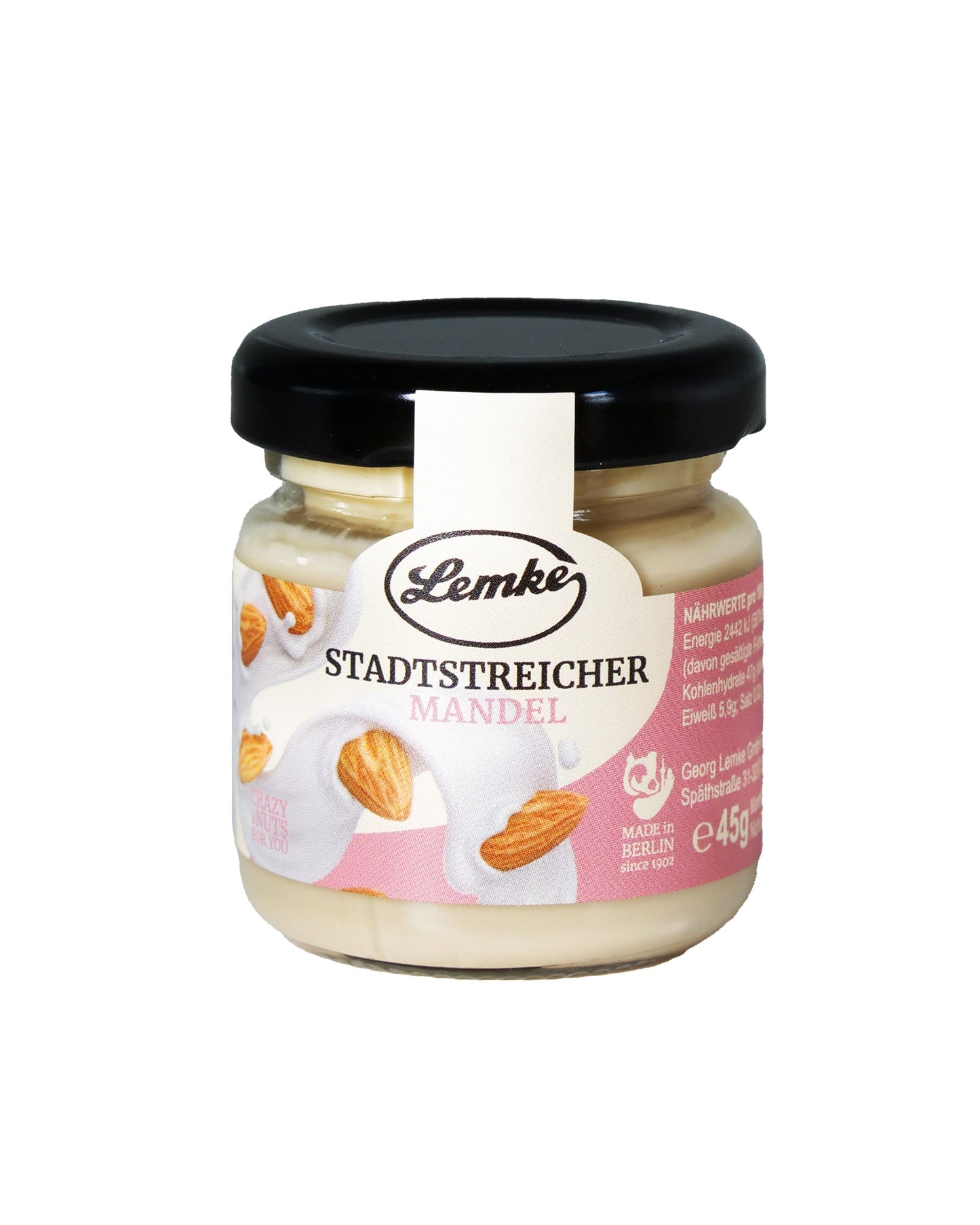 Cremă de migdale Lemke Little City Wanderer - Conținut 125 g Migdale 29,5%