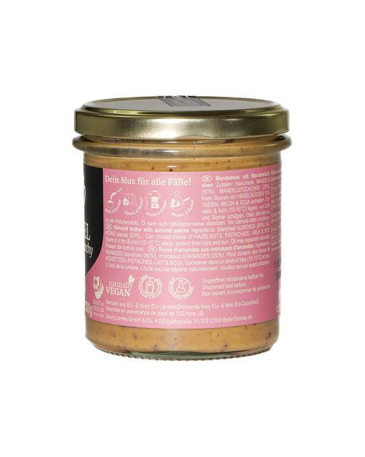 Unt de migdale crocant Lemke - 80% unt de migdale cremos, borcan de 250 g, 19% proteine, vegan