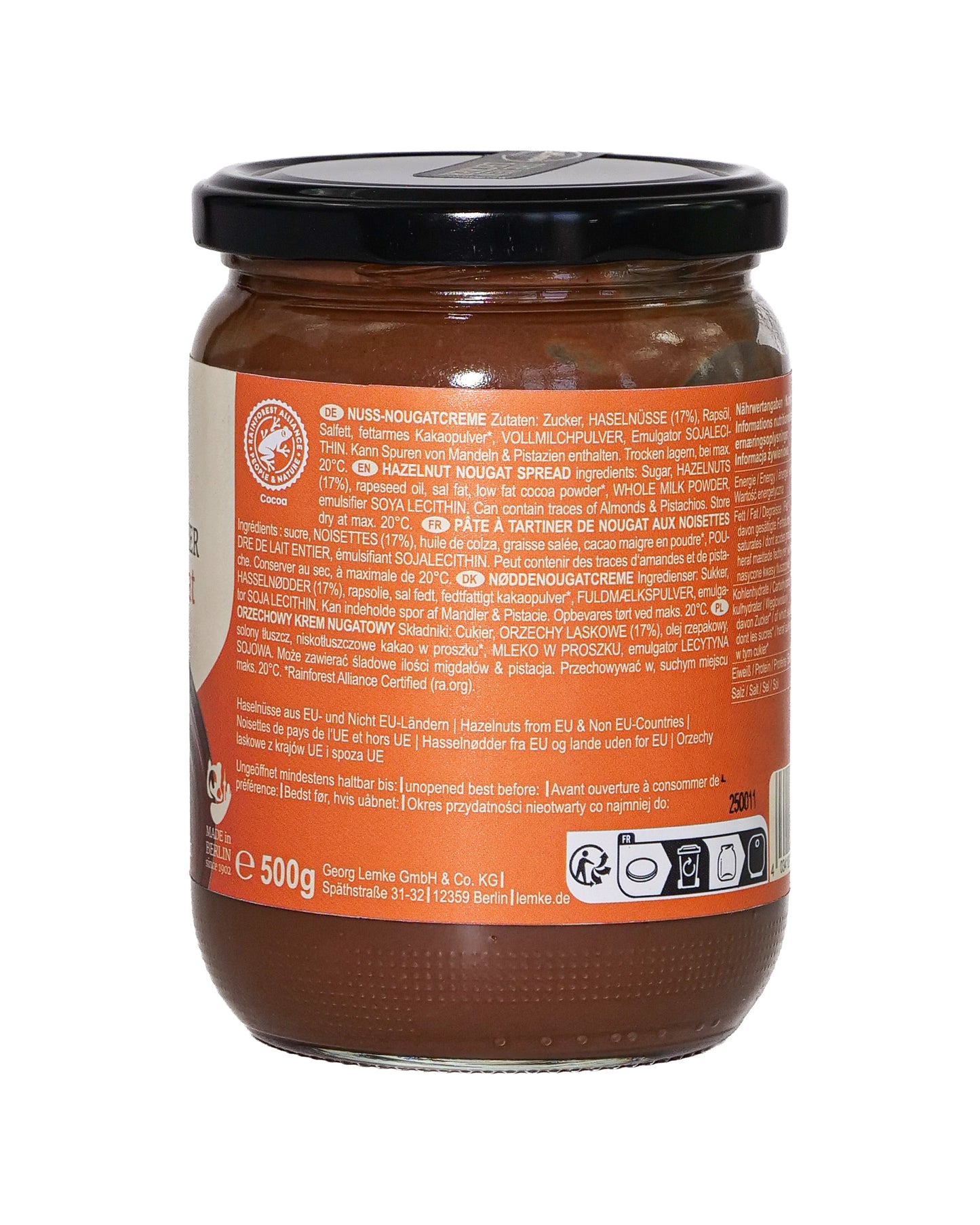 Cremă dulce tartinabilă City Stroller cu alune și nuga - 500 g, 17% alune, cremoasă