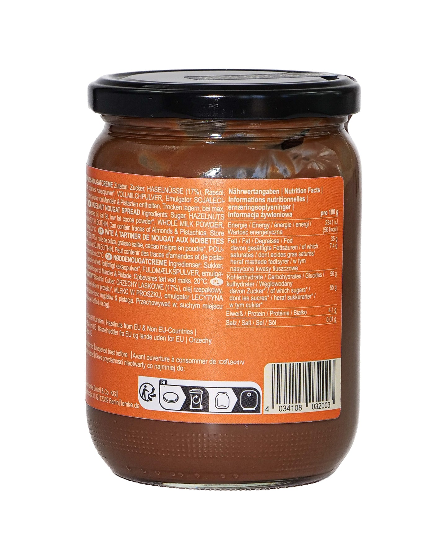 Cremă dulce tartinabilă City Stroller cu alune și nuga - 500 g, 17% alune, cremoasă