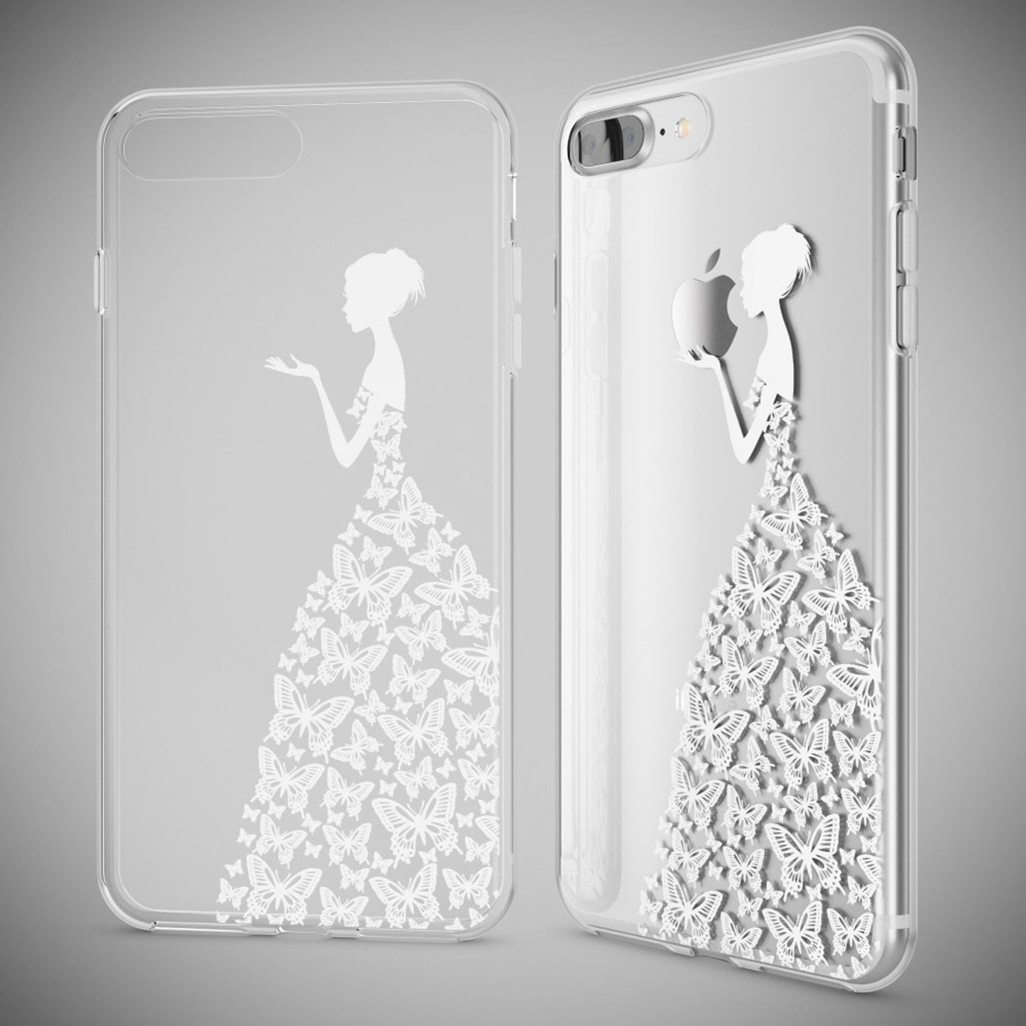 NALIA Silikon Case Crystal Transparent - Kompatibel Mit iPhone 8 Plus Und 7 Plus, Dünn, Leicht