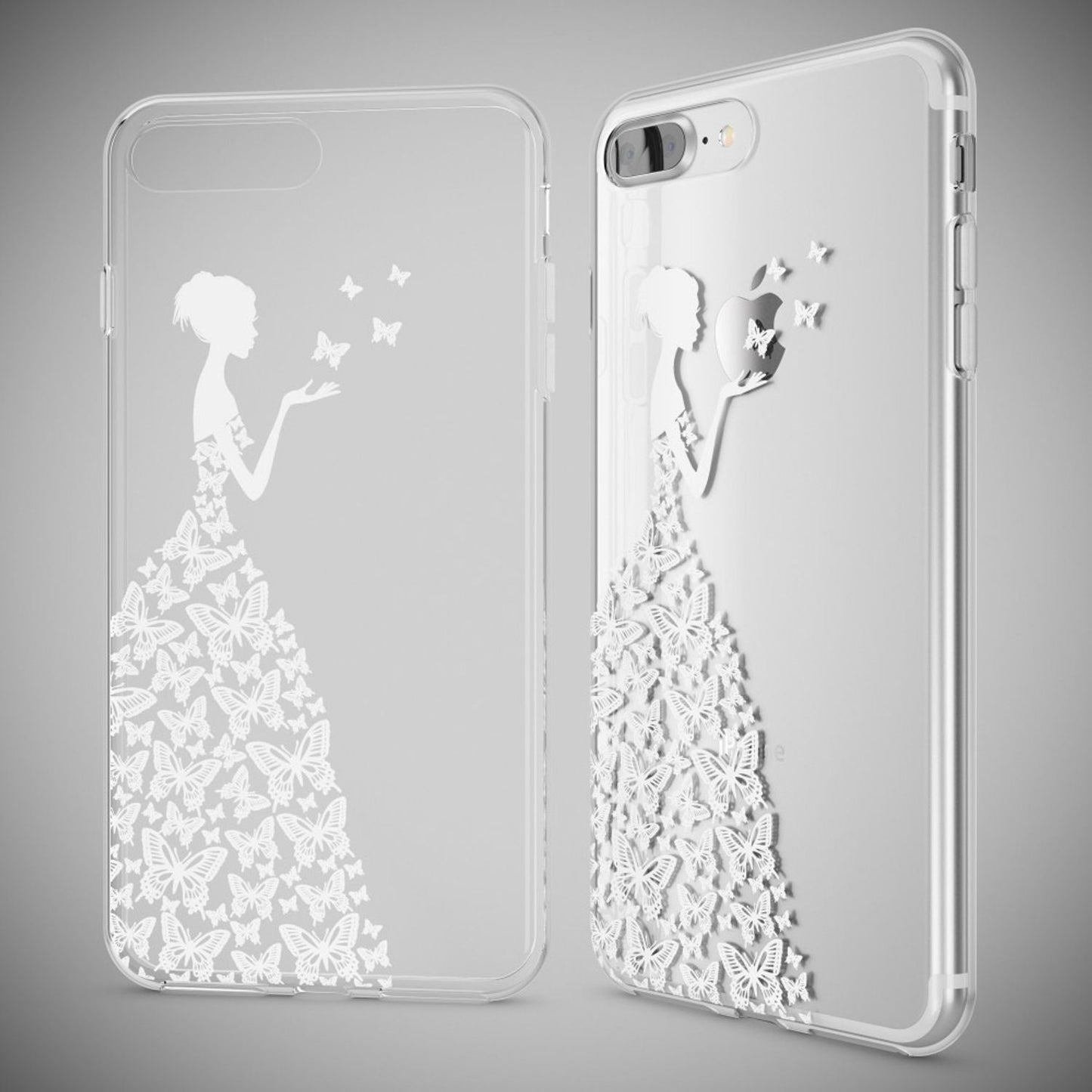 NALIA Silikon Case Crystal Transparent - Kompatibel Mit iPhone 8 Plus Und 7 Plus, Dünn, Leicht
