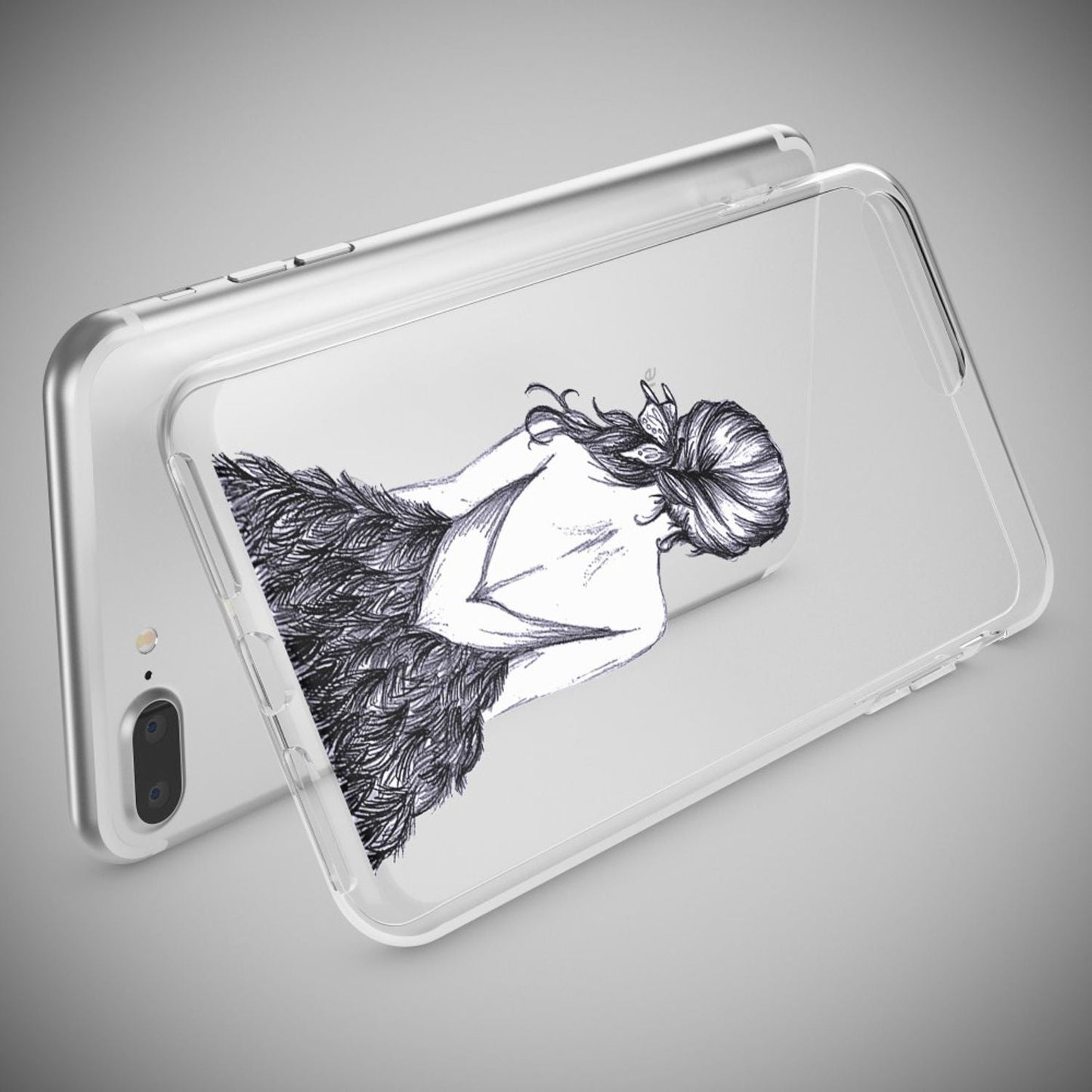 NALIA Silikon Case Crystal Transparent - Kompatibel Mit iPhone 8 Plus Und 7 Plus, Dünn, Leicht
