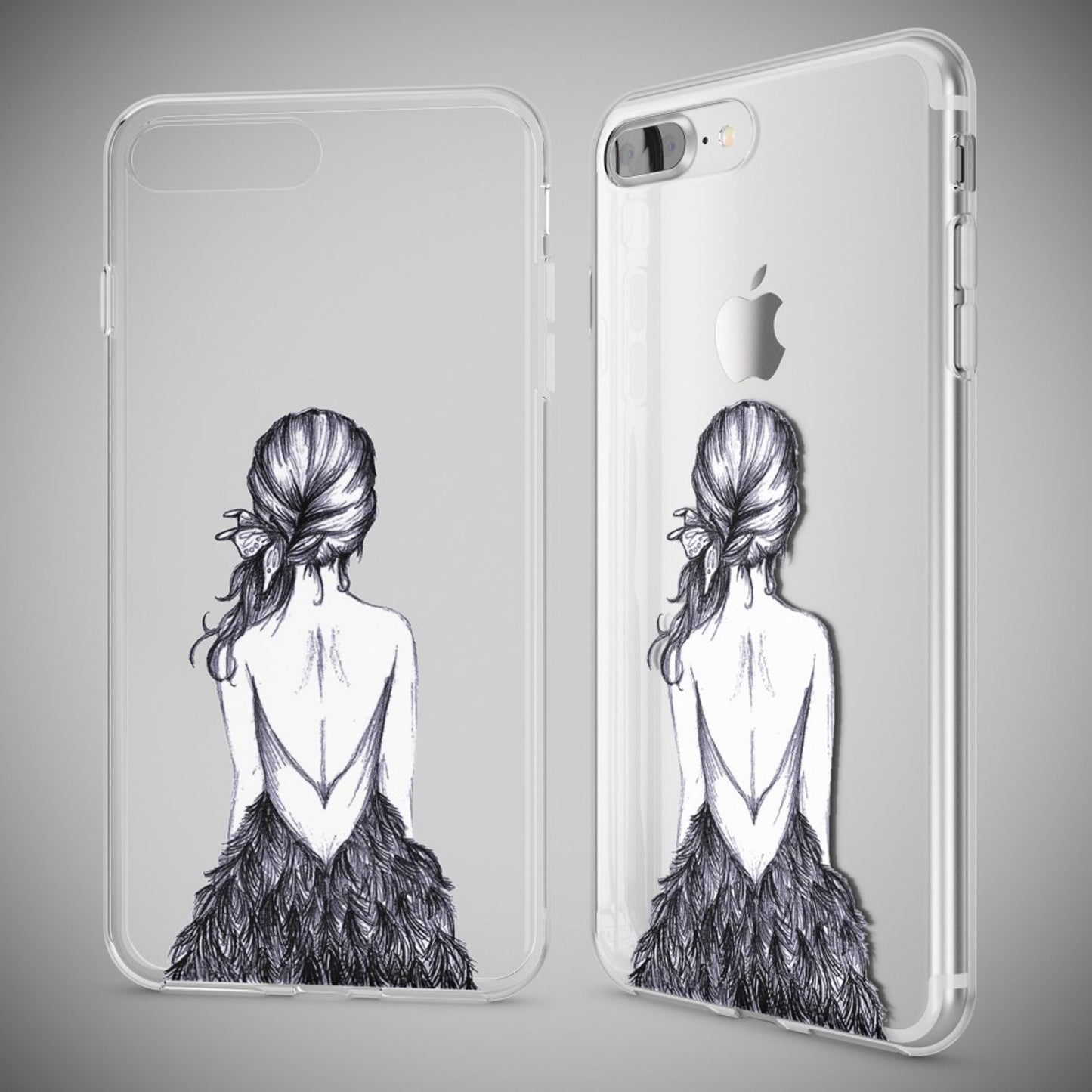 NALIA Silikon Case Crystal Transparent - Kompatibel Mit iPhone 8 Plus Und 7 Plus, Dünn, Leicht