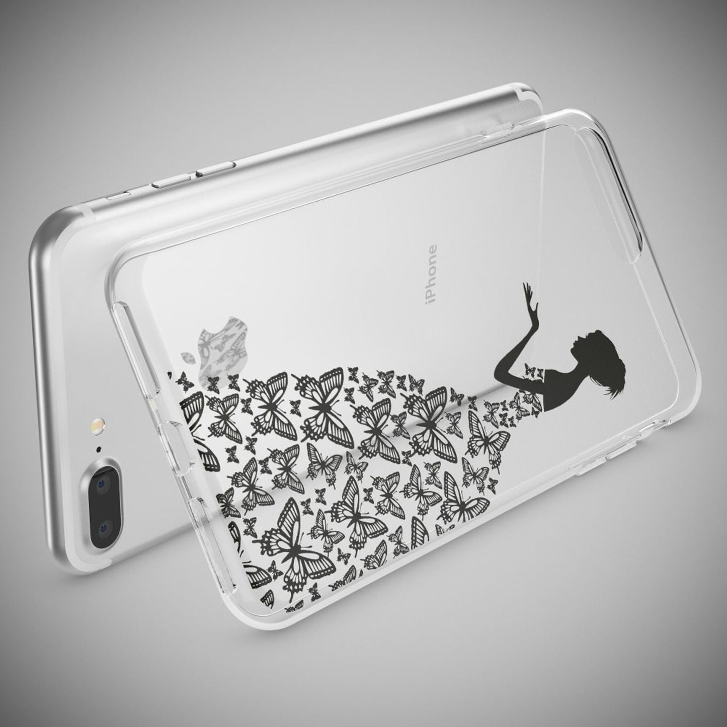 NALIA Silikon Case Crystal Transparent - Kompatibel Mit iPhone 8 Plus Und 7 Plus, Dünn, Leicht