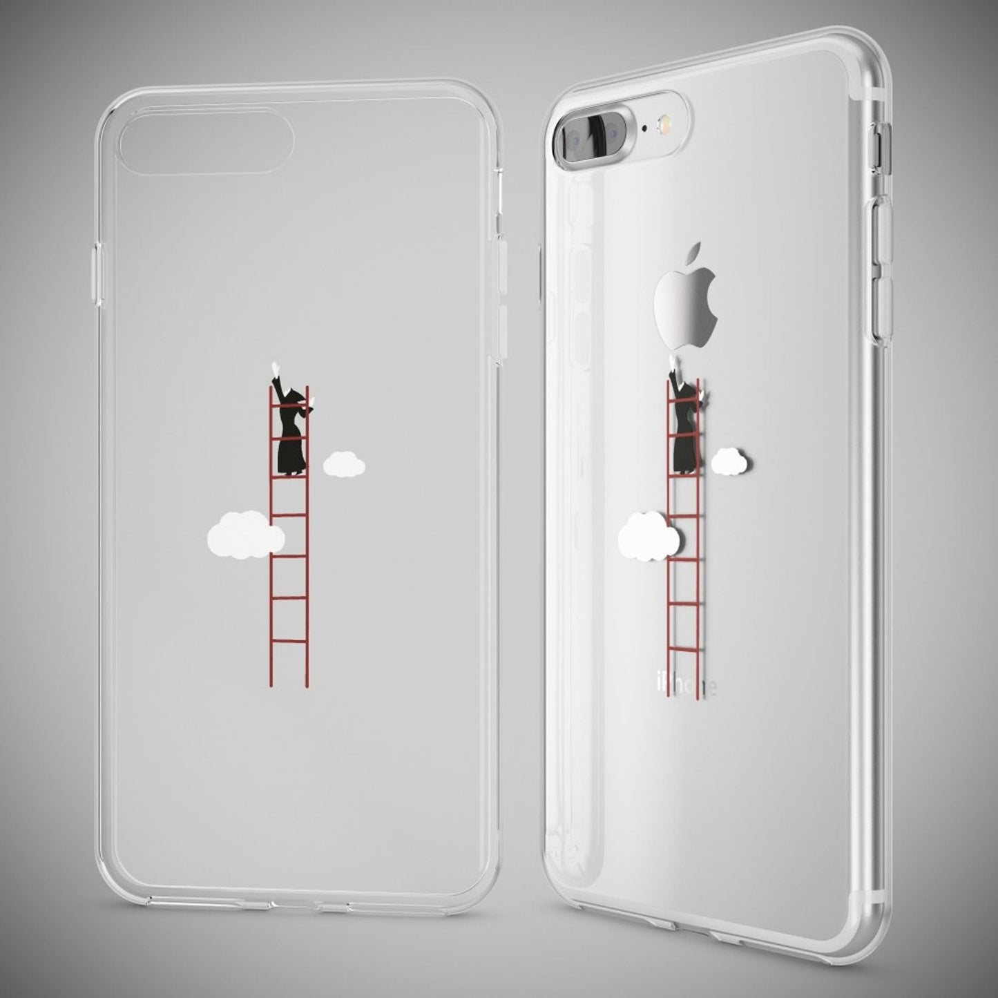 NALIA Silikon Case Crystal Transparent - Kompatibel Mit iPhone 8 Plus Und 7 Plus, Dünn, Leicht