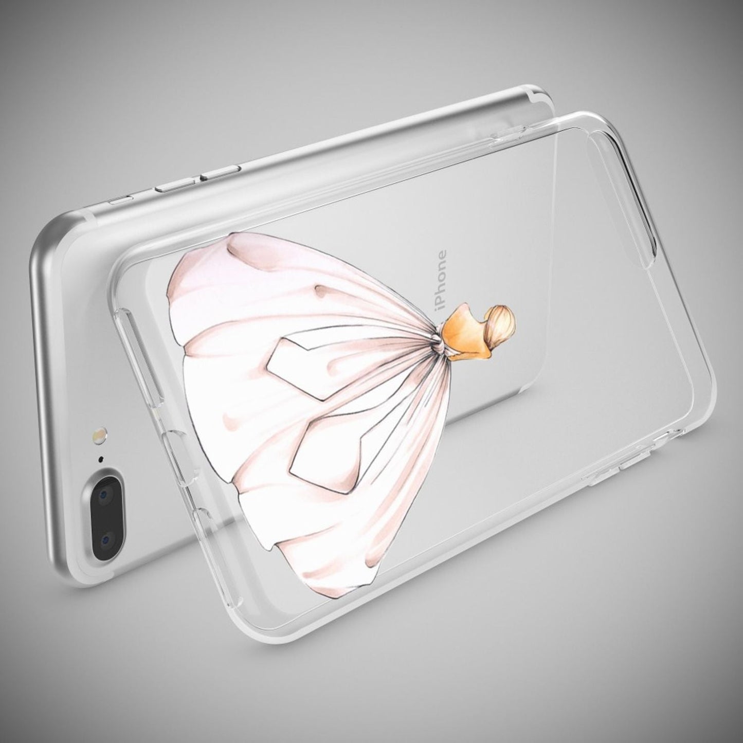 NALIA Silikon Case Crystal Transparent - Kompatibel Mit iPhone 8 Plus Und 7 Plus, Dünn, Leicht