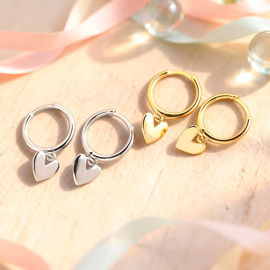 Cercei din argint 925, cu inimioare atârnate