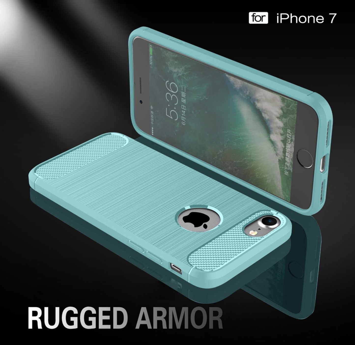 NALIA Handyhülle für Apple iPhone 7 Hülle, Karbon Optik Stylische Handyhülle