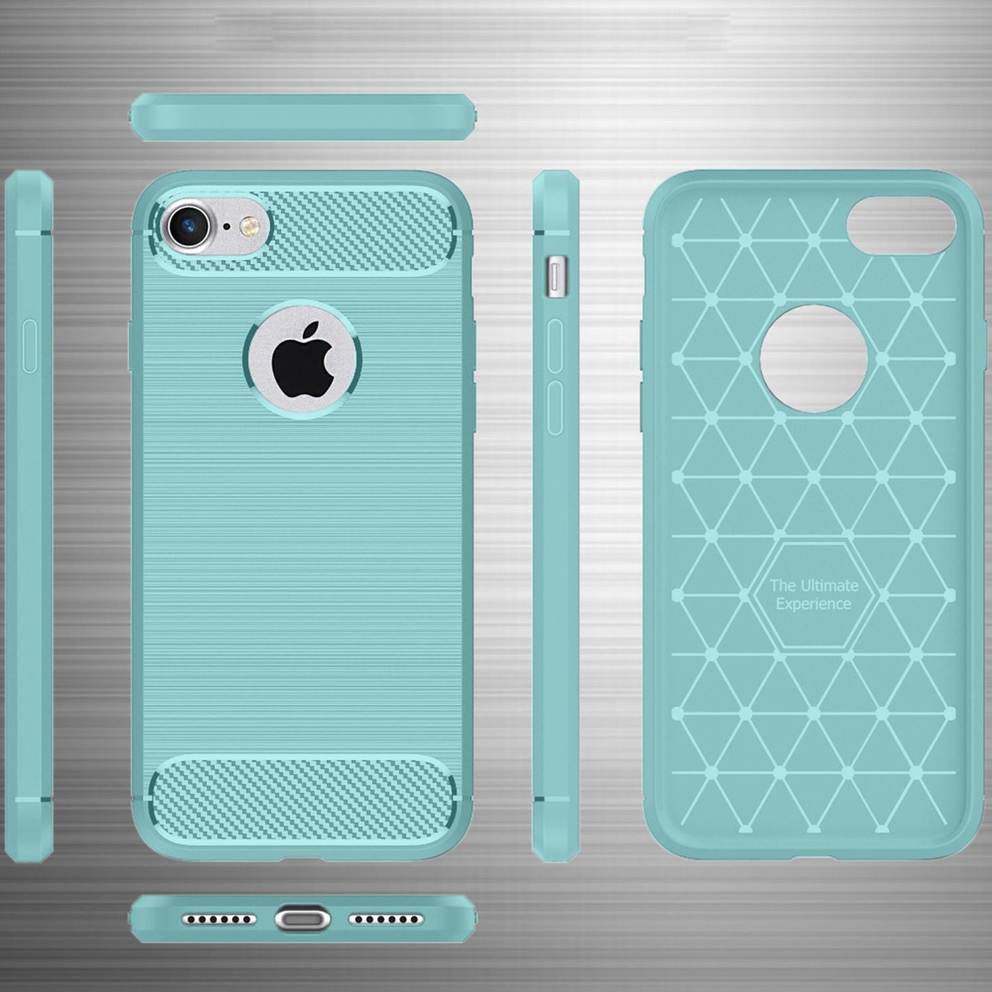 NALIA Handyhülle für Apple iPhone 7 Hülle, Karbon Optik Stylische Handyhülle