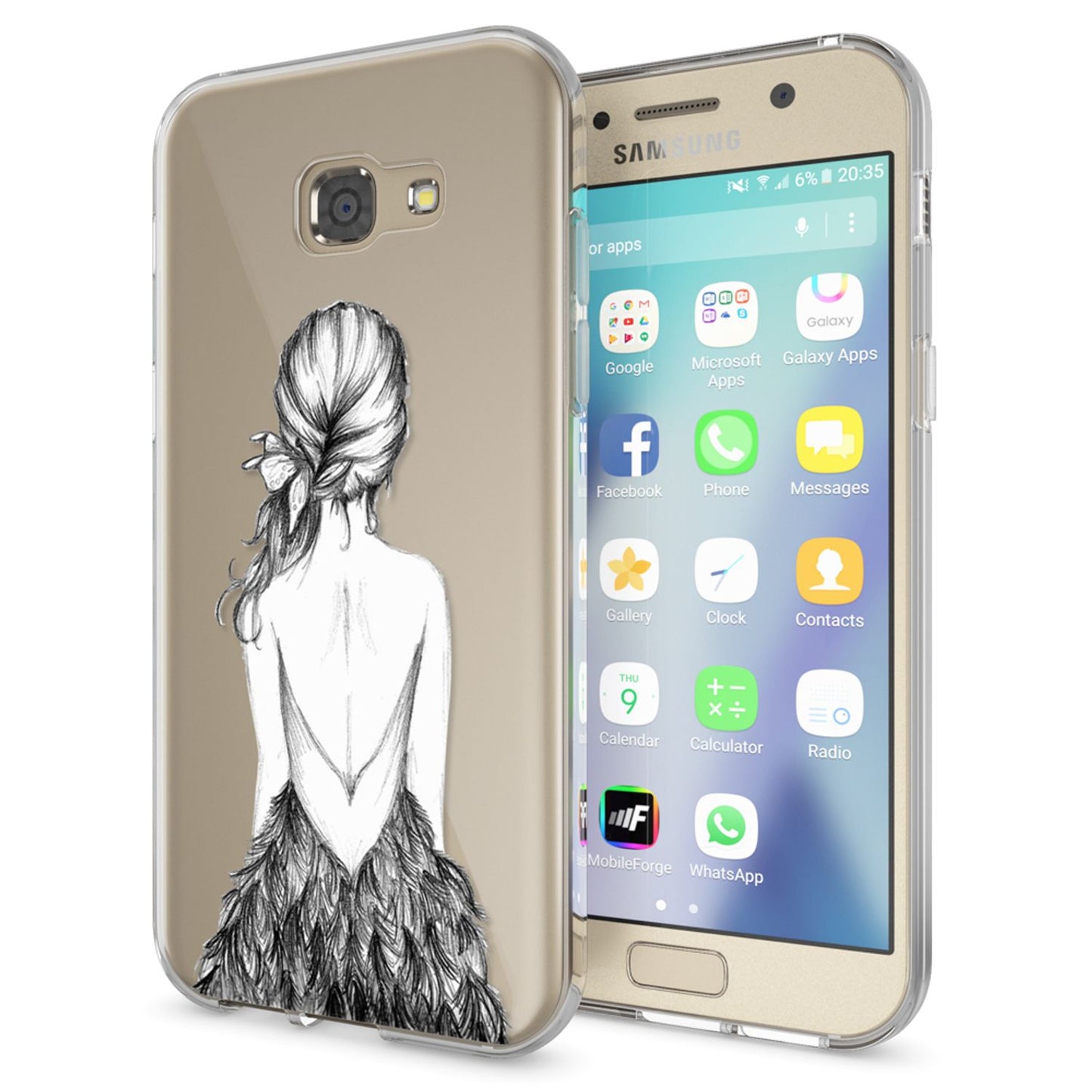 NALIA Galaxy A5 Hülle Slim Silikon Motiv Case Cover Kristallklar Transparenz - Dünn, Transparent, Silikon