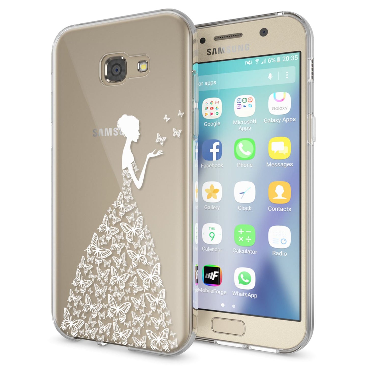 NALIA Galaxy A5 Hülle Slim Silikon Motiv Case Cover Kristallklar Transparenz - Dünn, Transparent, Silikon