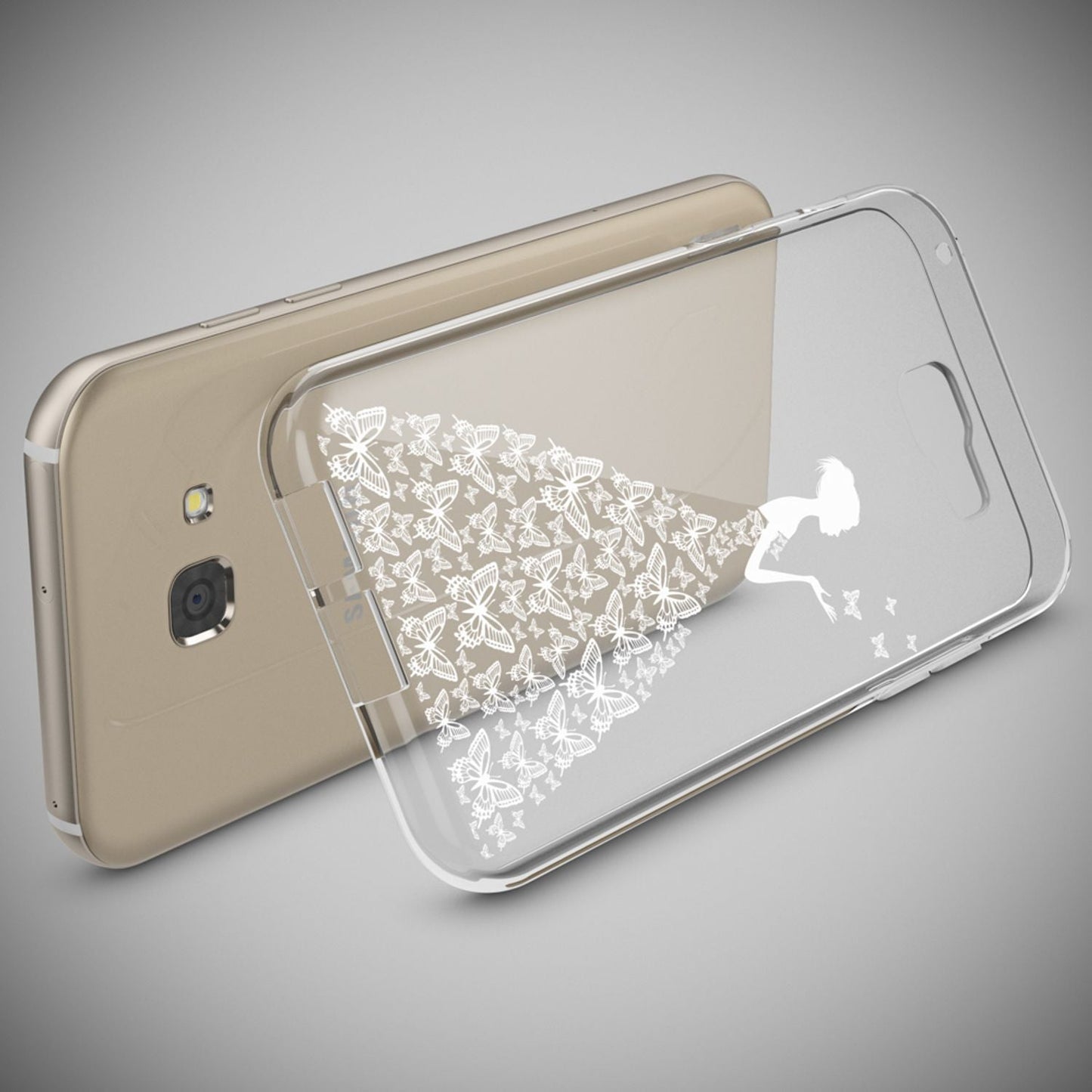 NALIA Galaxy A5 Hülle Slim Silikon Motiv Case Cover Kristallklar Transparenz - Dünn, Transparent, Silikon