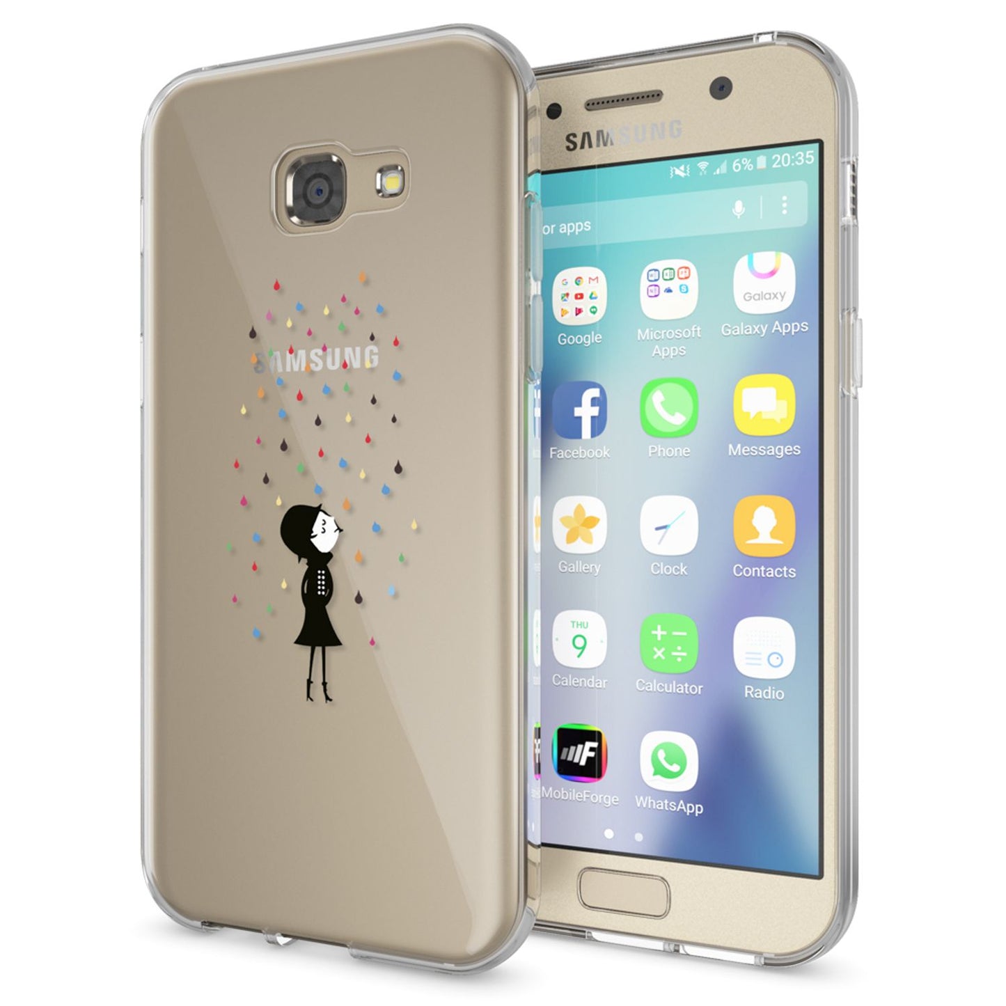 NALIA Galaxy A5 Hülle Slim Silikon Motiv Case Cover Kristallklar Transparenz - Dünn, Transparent, Silikon