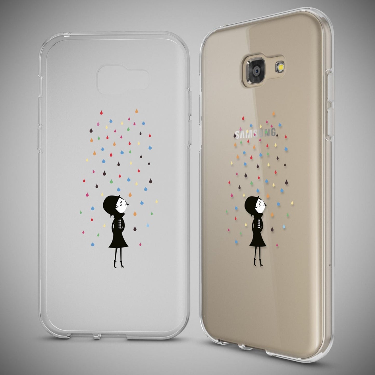 NALIA Galaxy A5 Hülle Slim Silikon Motiv Case Cover Kristallklar Transparenz - Dünn, Transparent, Silikon