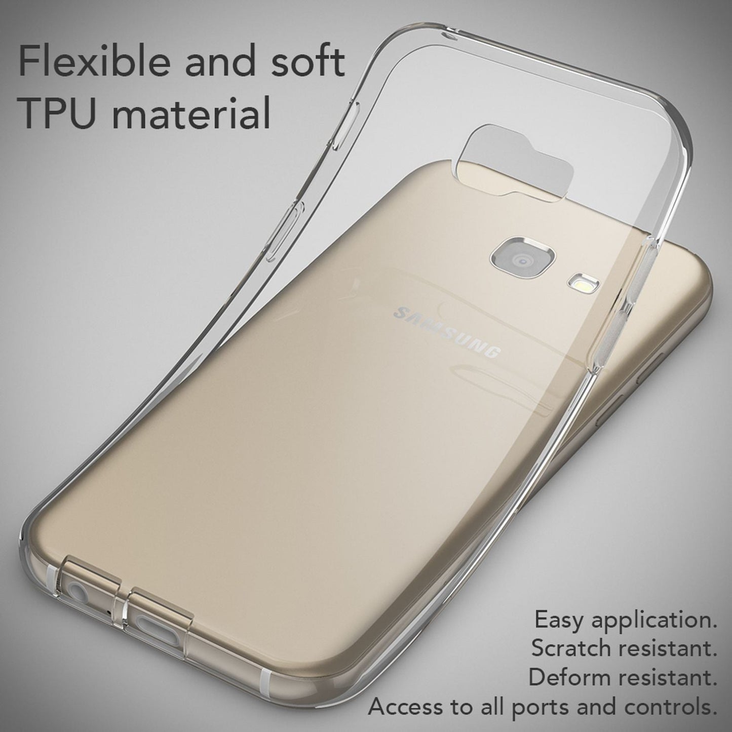 NALIA Galaxy A5 Hülle Slim Silikon Motiv Case Cover Kristallklar Transparenz - Dünn, Transparent, Silikon