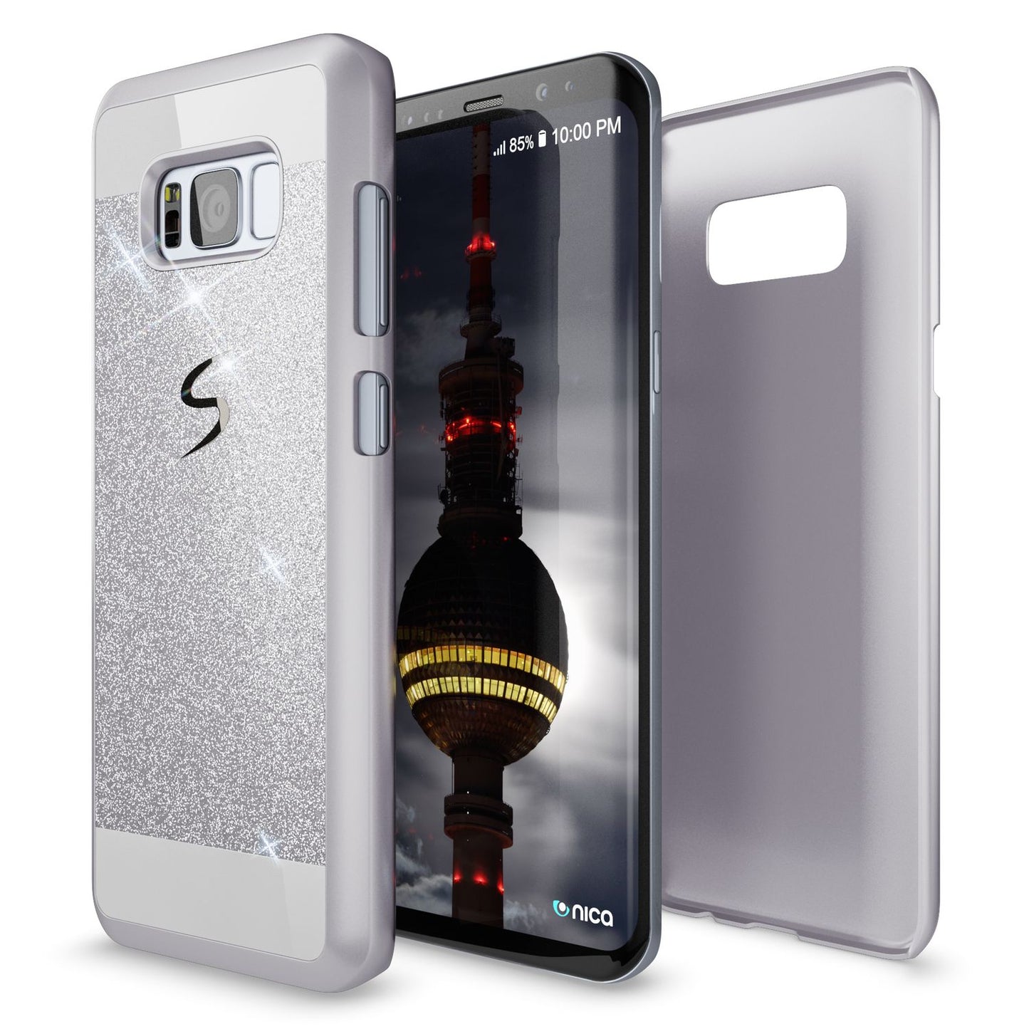 Samsung Galaxy S8 Plus Hülle Handyhülle von NALIA, Glitzer Case Schutzhülle Cover