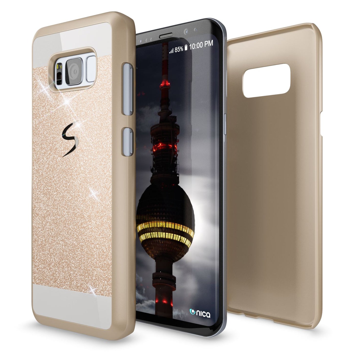 Samsung Galaxy S8 Plus Hülle Handyhülle von NALIA, Glitzer Case Schutzhülle Cover