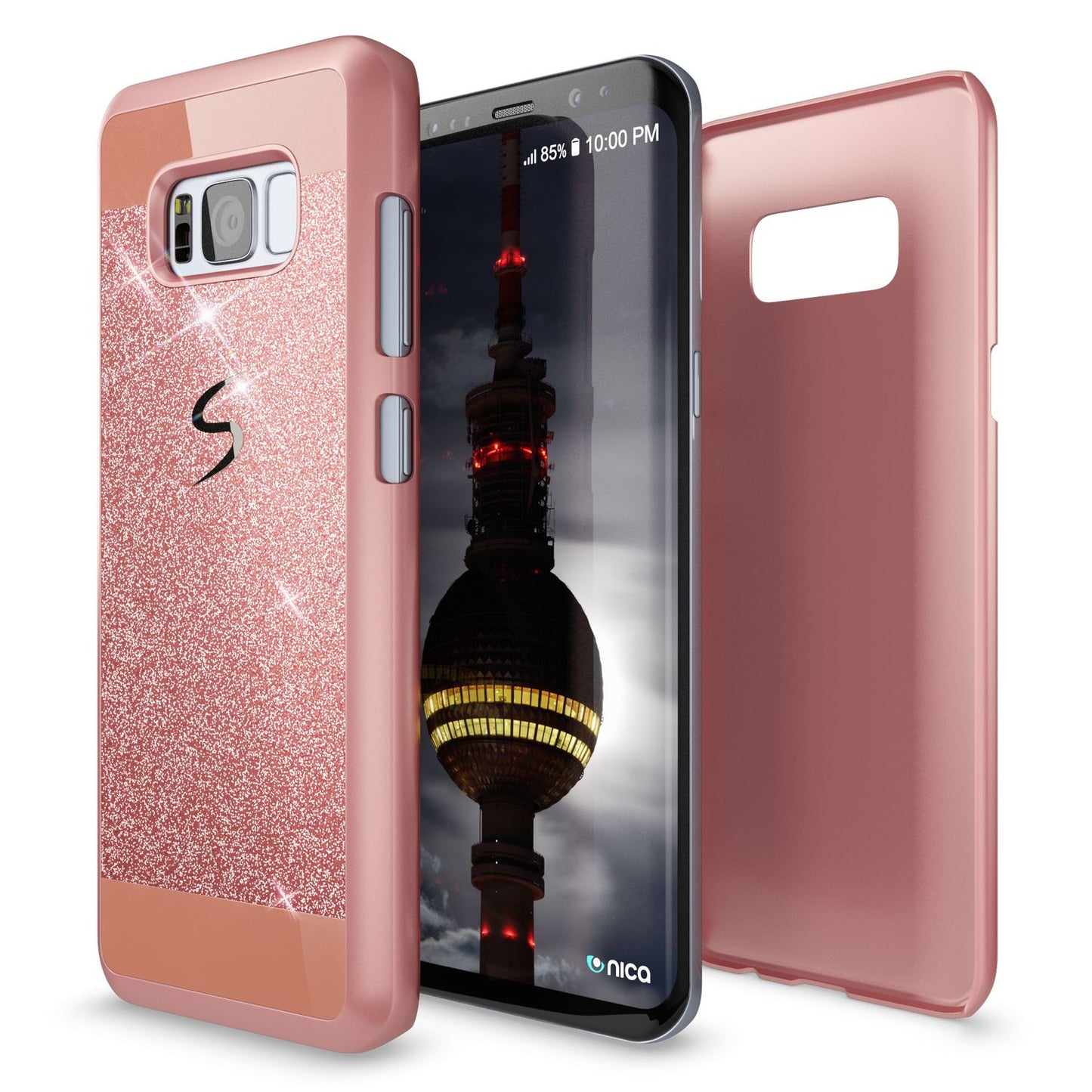 Samsung Galaxy S8 Plus Hülle Handyhülle von NALIA, Glitzer Case Schutzhülle Cover