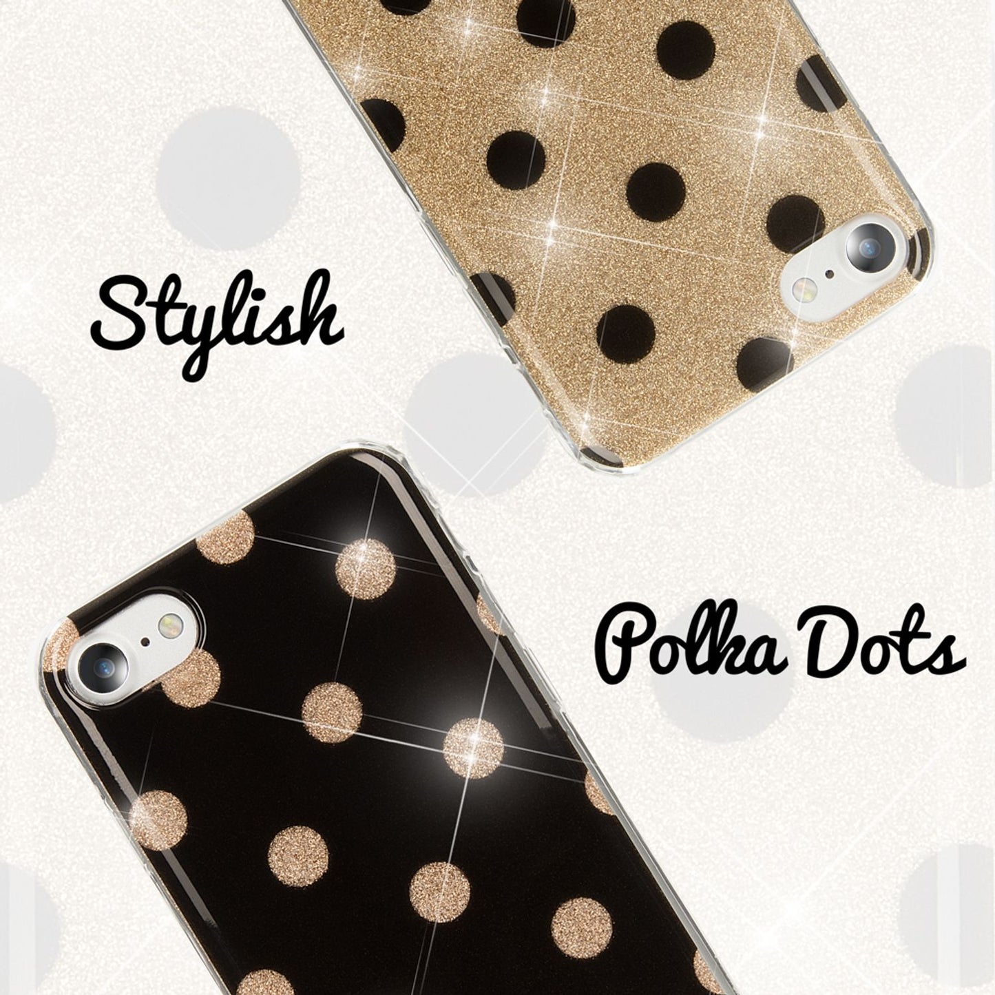 NALIA Handy Hülle für iPhone SE 2020 / 8 / 7, Glitzer Case Muster Cover Schutz