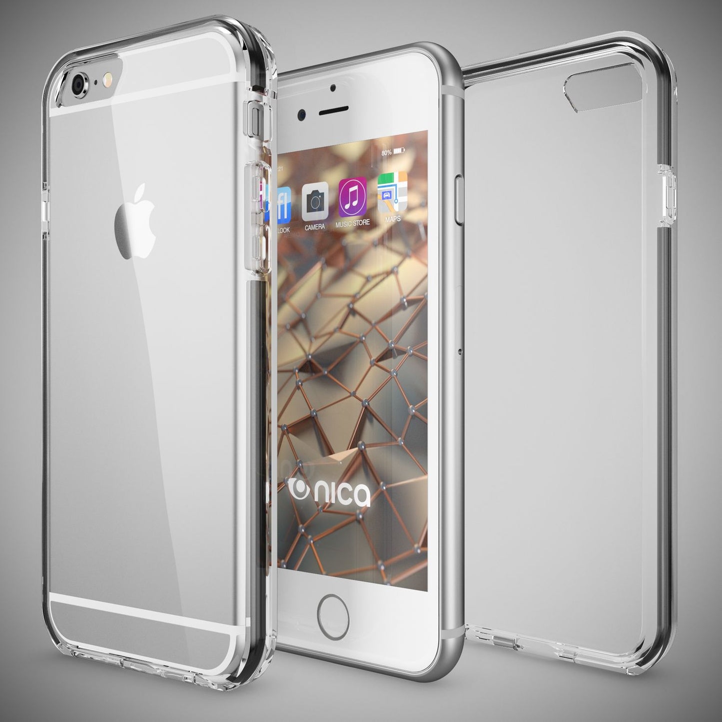 NALIA iPhone 6 6S Durchsichtiges Silikon Case Mit Bumper - TPU Silikon, Transparente Rückseite, Dünn