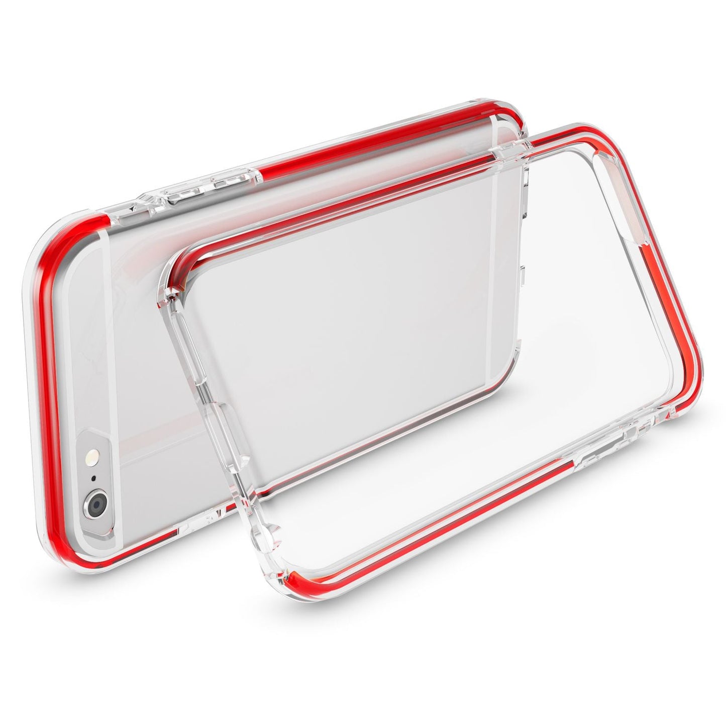 NALIA iPhone 6 6S Durchsichtiges Silikon Case Mit Bumper - TPU Silikon, Transparente Rückseite, Dünn