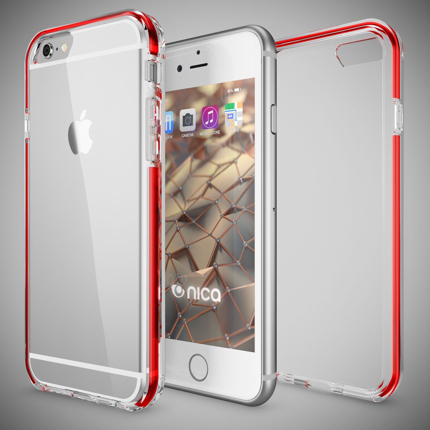 NALIA iPhone 6 6S Durchsichtiges Silikon Case Mit Bumper - TPU Silikon, Transparente Rückseite, Dünn