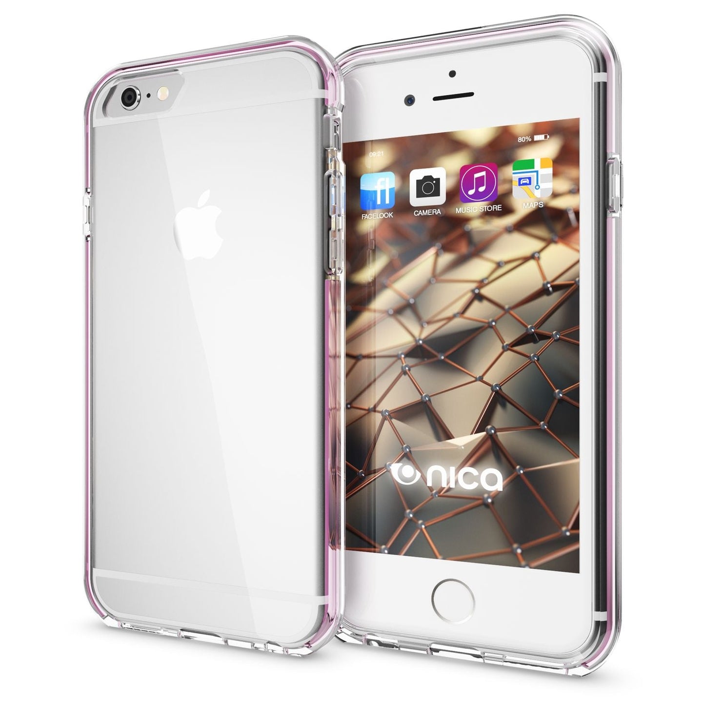 NALIA iPhone 6 6S Durchsichtiges Silikon Case Mit Bumper - TPU Silikon, Transparente Rückseite, Dünn