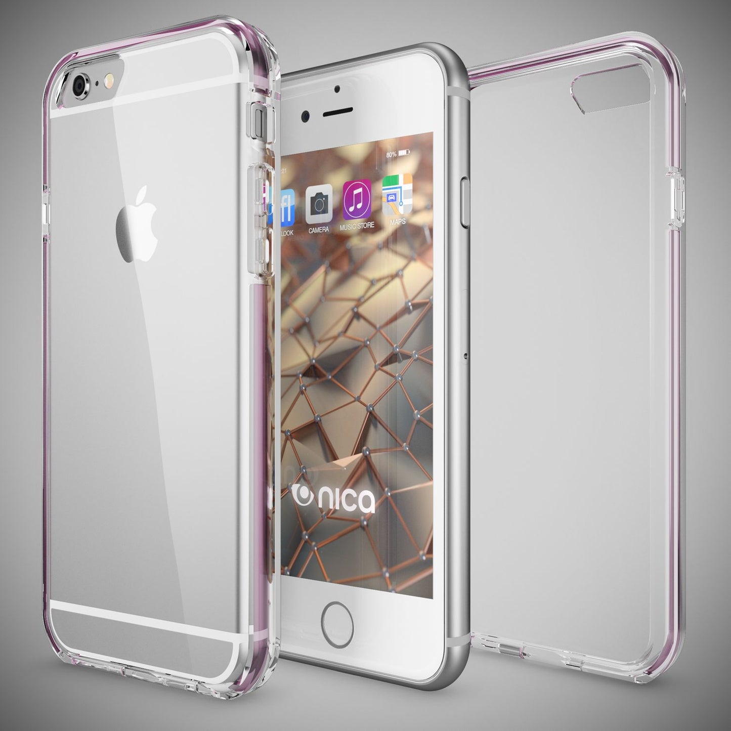 NALIA iPhone 6 6S Durchsichtiges Silikon Case Mit Bumper - TPU Silikon, Transparente Rückseite, Dünn