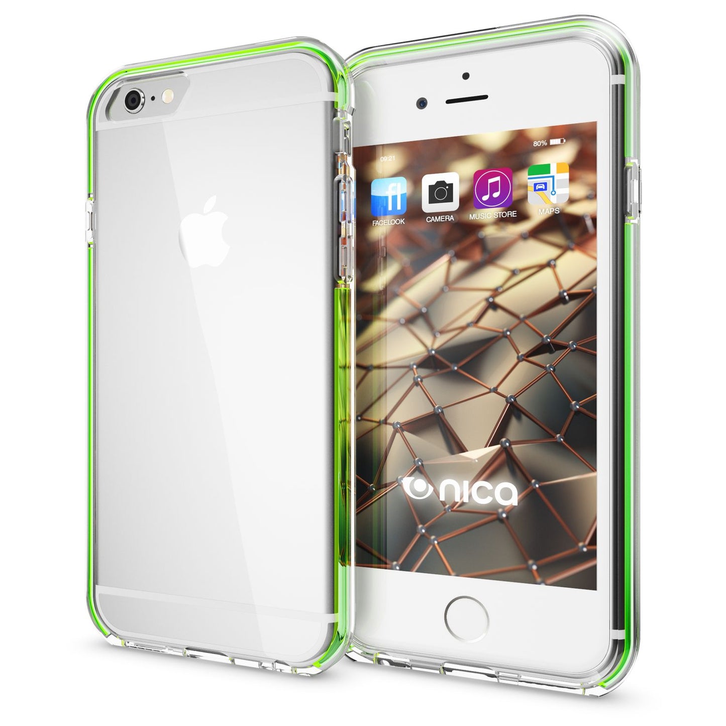NALIA iPhone 6 6S Durchsichtiges Silikon Case Mit Bumper - TPU Silikon, Transparente Rückseite, Dünn