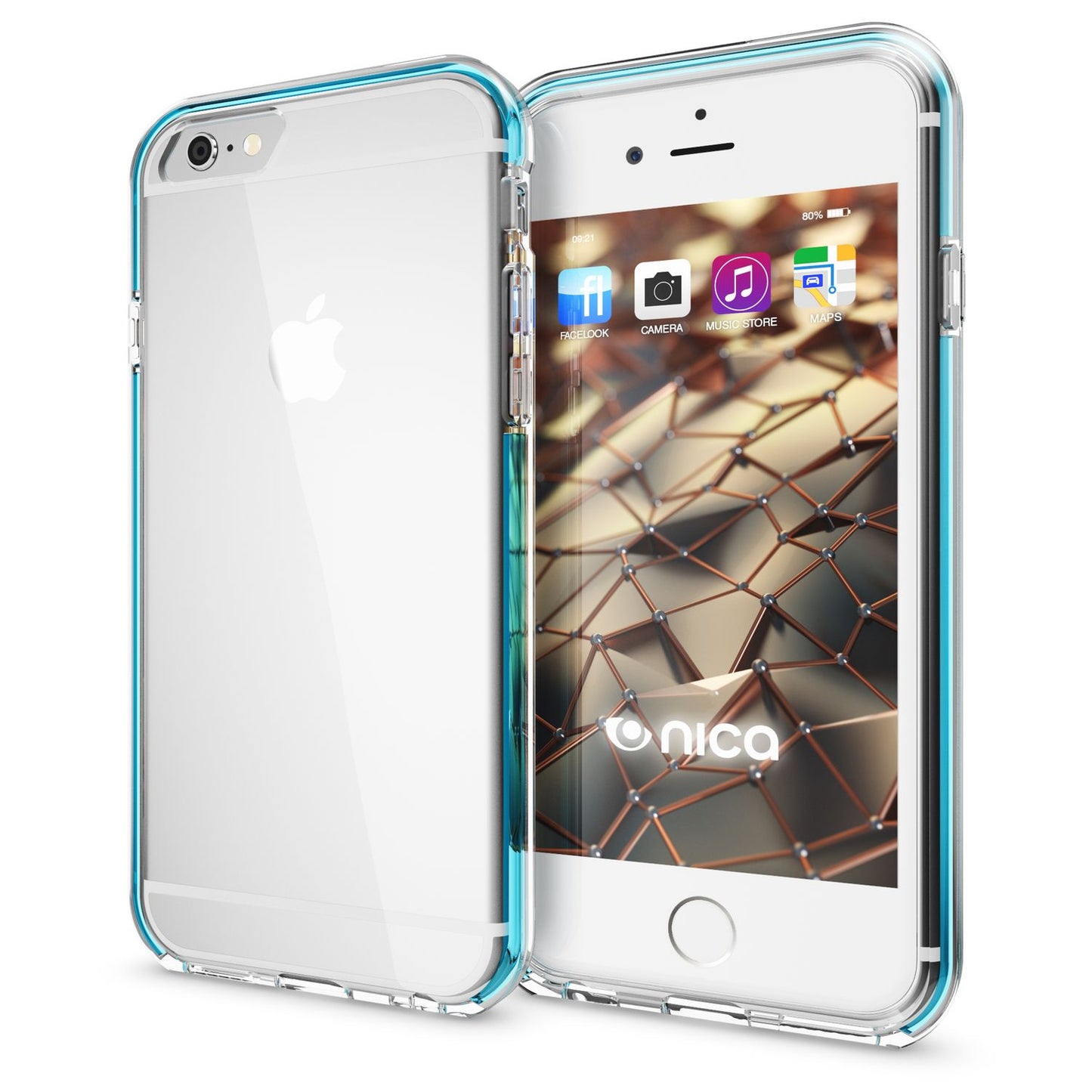 NALIA iPhone 6 6S Durchsichtiges Silikon Case Mit Bumper - TPU Silikon, Transparente Rückseite, Dünn