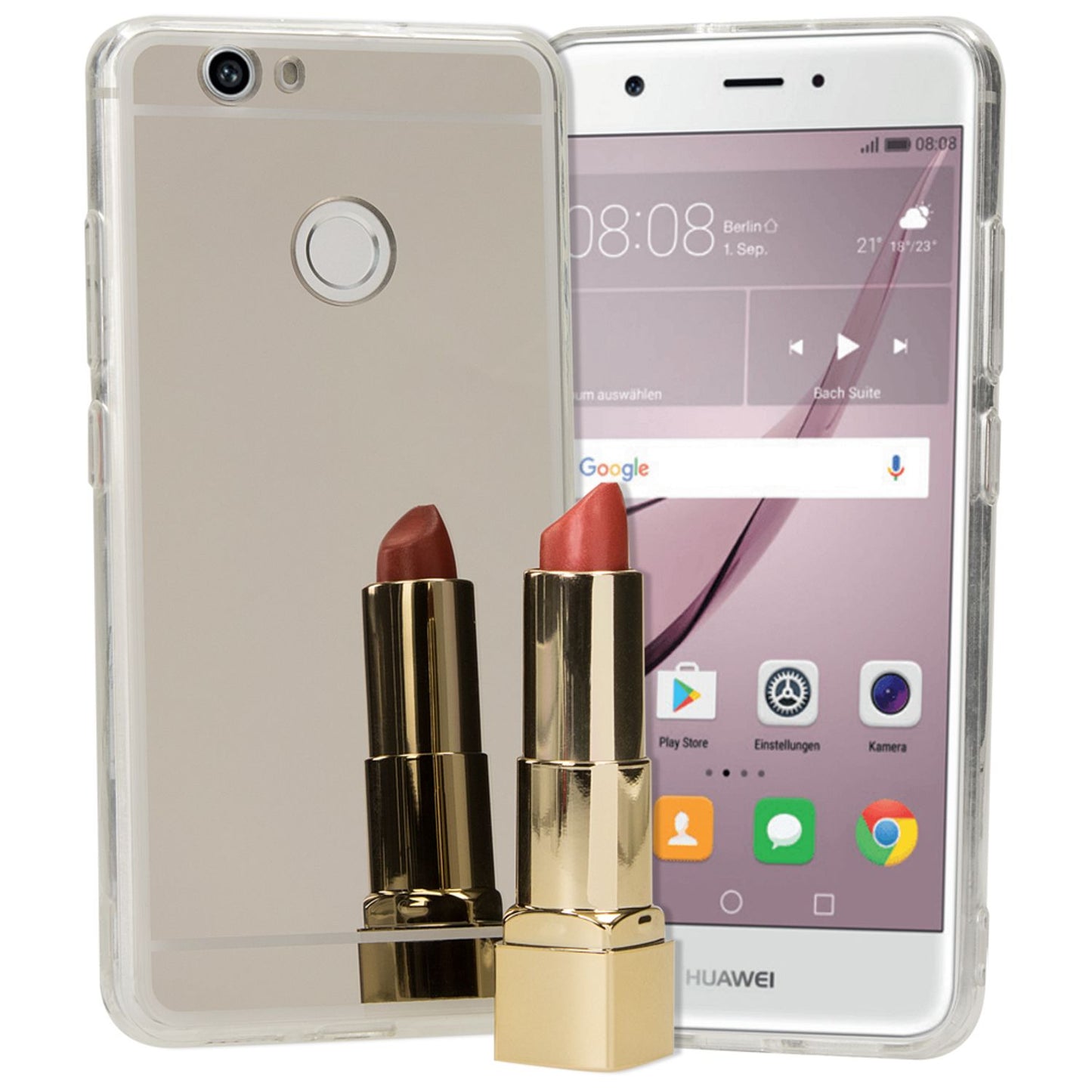 Husă de telefon Huawei Nova Mirror de la NALIA, husă subțire din silicon cu oglindă, protecție