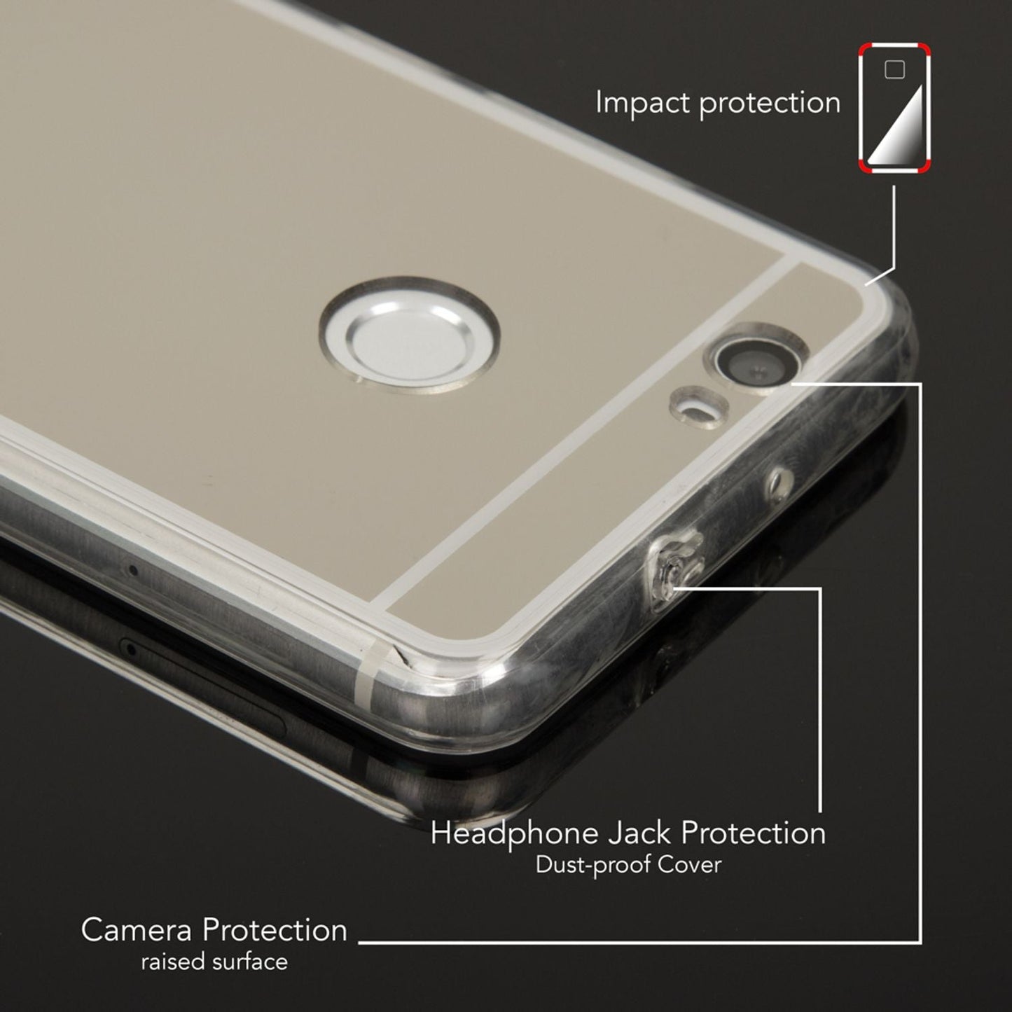 Husă de telefon Huawei Nova Mirror de la NALIA, husă subțire din silicon cu oglindă, protecție