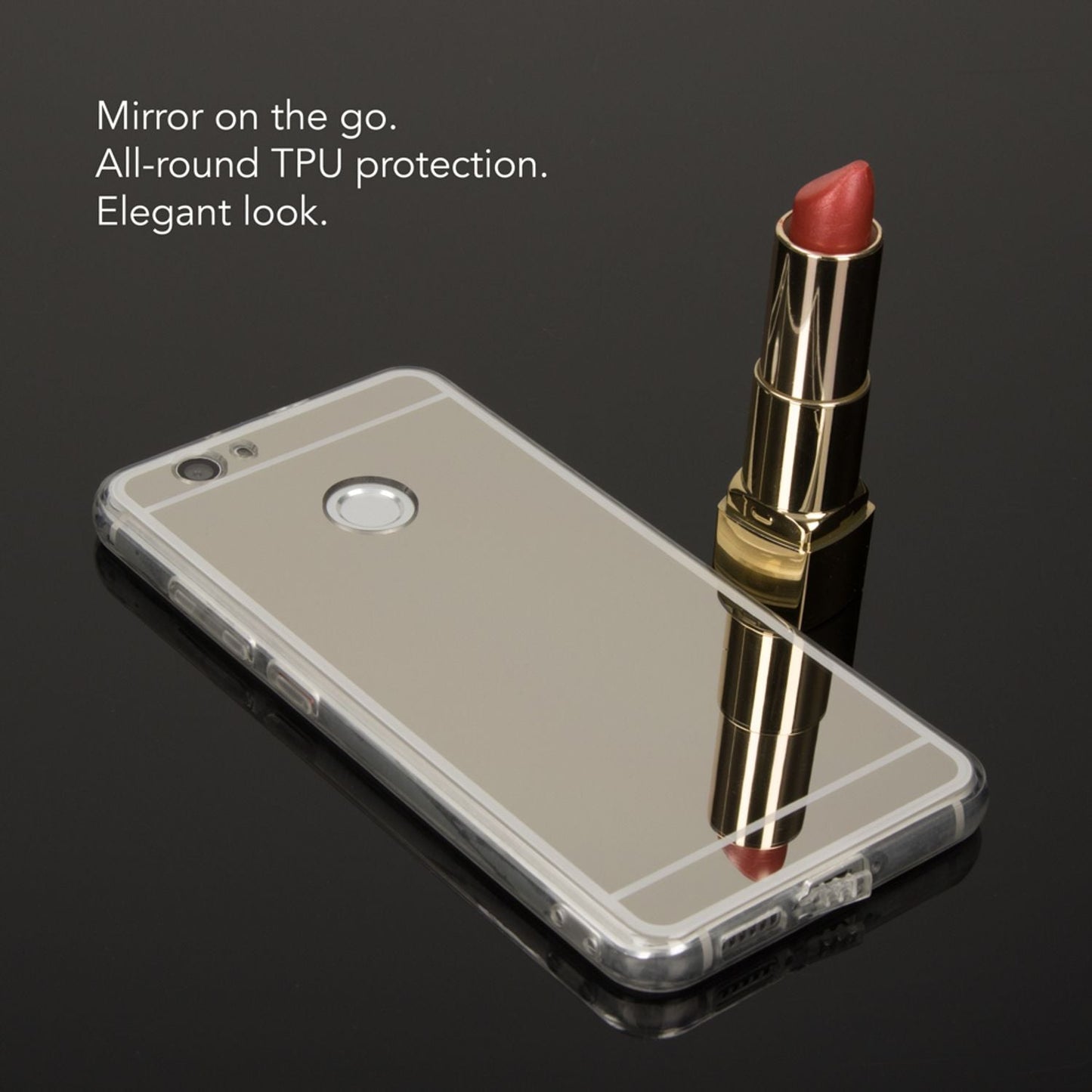 Husă de telefon Huawei Nova Mirror de la NALIA, husă subțire din silicon cu oglindă, protecție