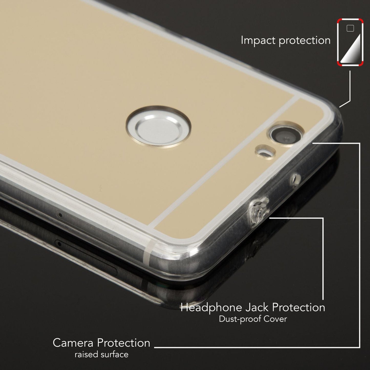 Husă de telefon Huawei Nova Mirror de la NALIA, husă subțire din silicon cu oglindă, protecție