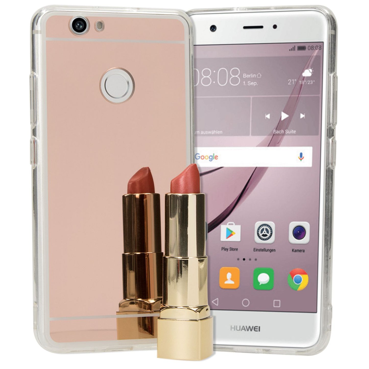Husă de telefon Huawei Nova Mirror de la NALIA, husă subțire din silicon cu oglindă, protecție