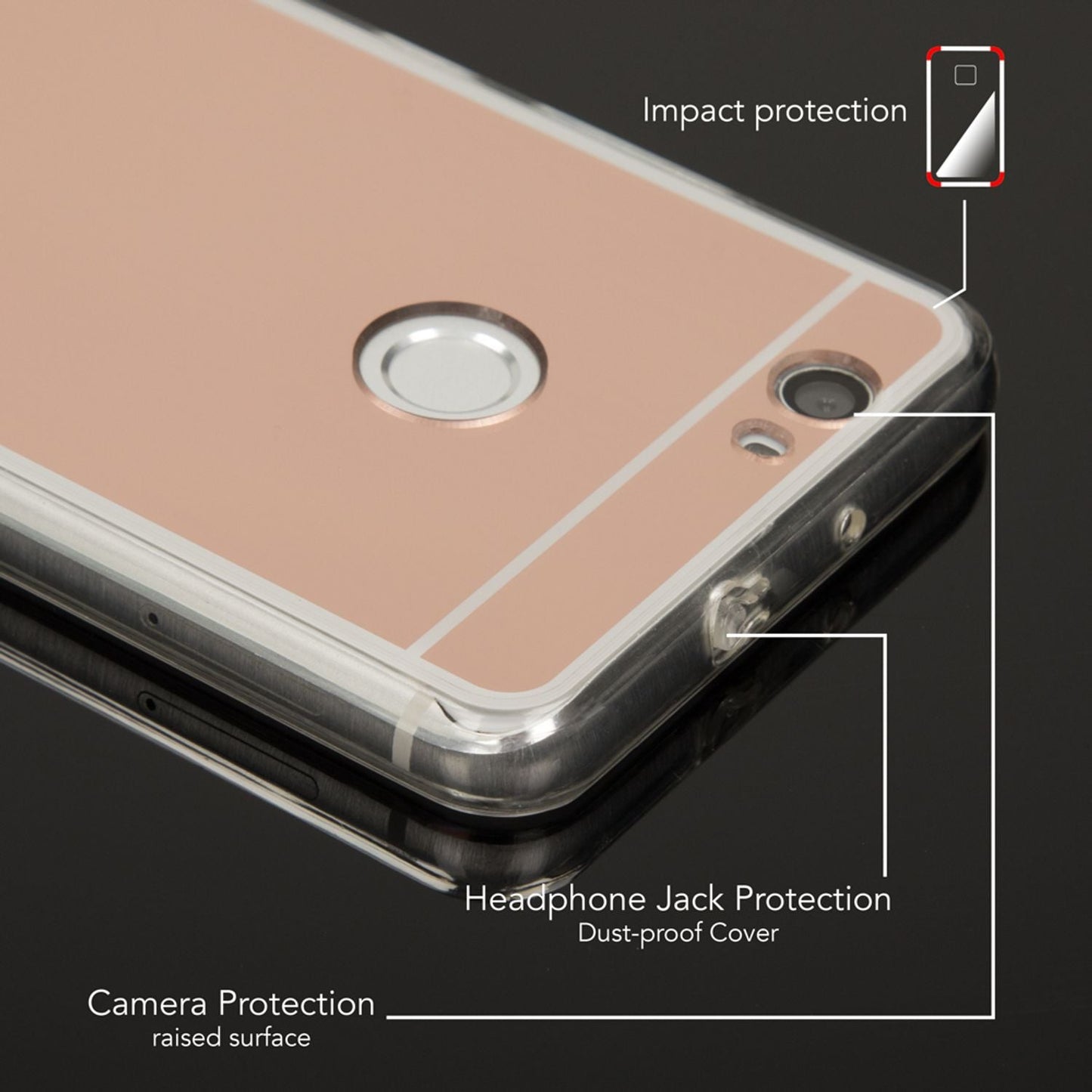 Husă de telefon Huawei Nova Mirror de la NALIA, husă subțire din silicon cu oglindă, protecție