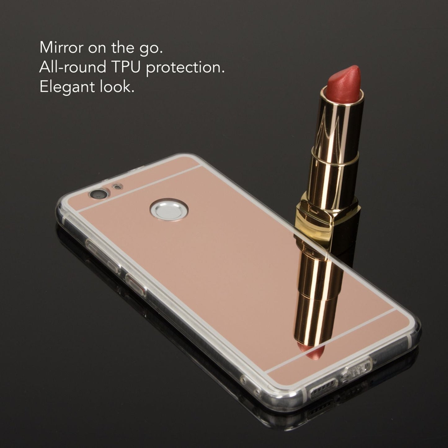 Husă de telefon Huawei Nova Mirror de la NALIA, husă subțire din silicon cu oglindă, protecție