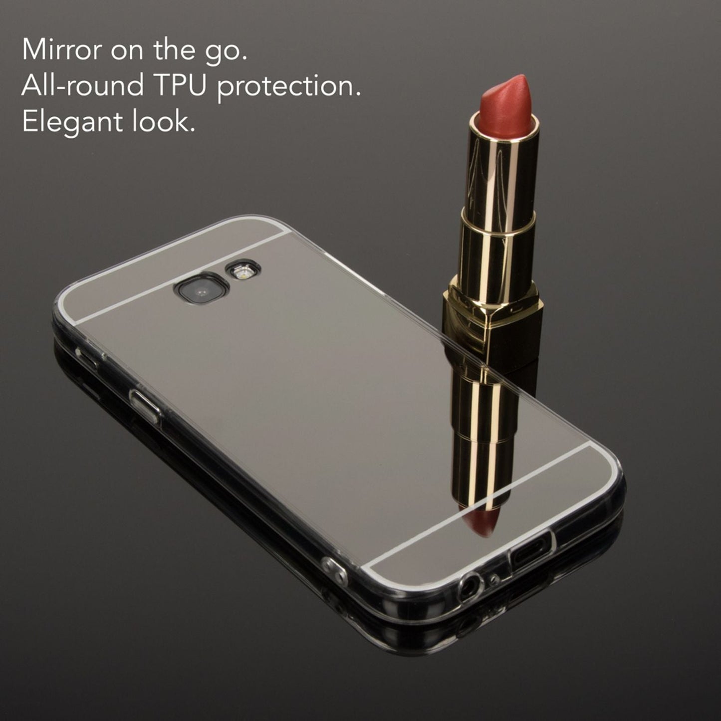 NALIA Galaxy A5 Spiegel Hülle Glänzend Elegant - Dünn, TPU Silikon, Verspiegelte Rückwand