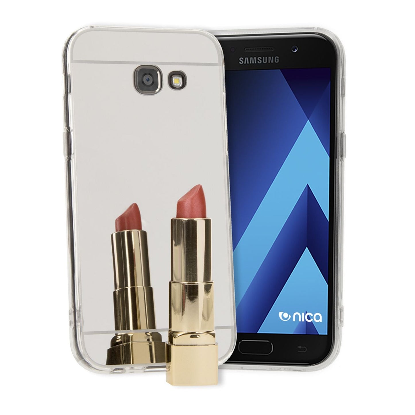 NALIA Galaxy A5 Spiegel Hülle Glänzend Elegant - Dünn, TPU Silikon, Verspiegelte Rückwand