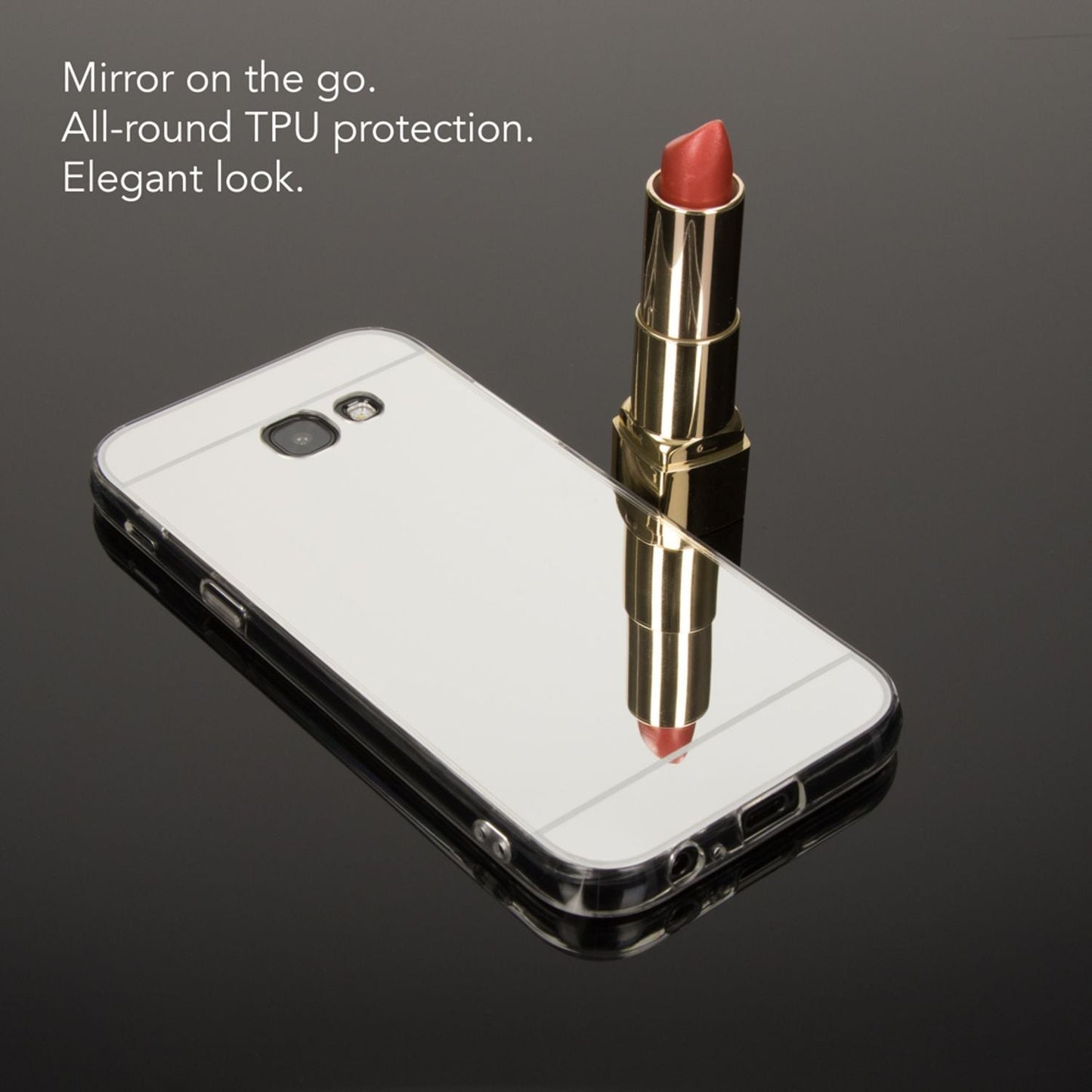 NALIA Galaxy A5 Spiegel Hülle Glänzend Elegant - Dünn, TPU Silikon, Verspiegelte Rückwand